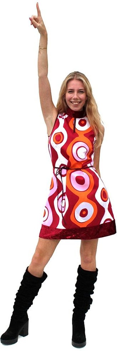 Hippie Kostuum | Jaren 70 Hippie Soul Disco 60s Hoge Sluiting | Vrouw | Large | Carnaval kostuum | Verkleedkleding